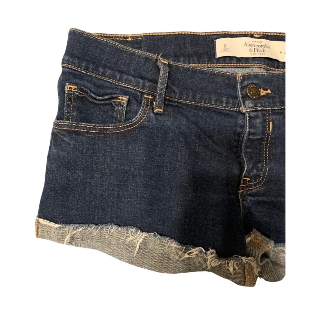 Abercrombie & Fitch-New York Sz 8 width 29 dark denim shorts. - Picture 2 of 8